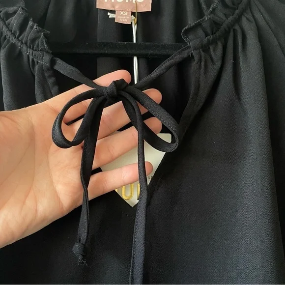 NWT Show Me Your Mumu Viola Tiered Mini Dress Women's XS Black Draped Flowy Boho - Picture 8 of 15